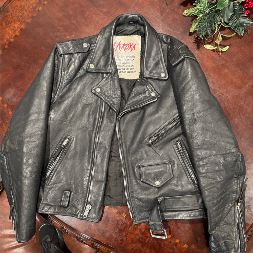 Vintage genuine leather motorcycle jacket